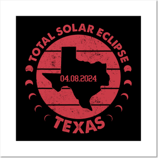 Texas Solar Eclipse 2024 Posters and Art